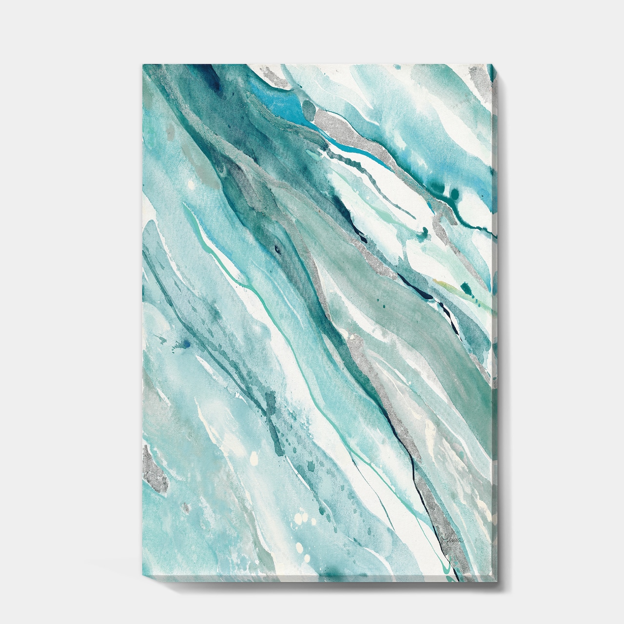 Designart - Silver Springs II Blue Green - Nautical & Coastal Canvas Artwork